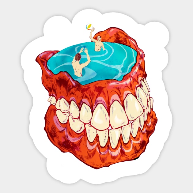 Denture Pool Sticker by anneeschwank